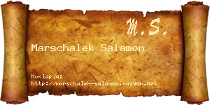 Marschalek Salamon névjegykártya